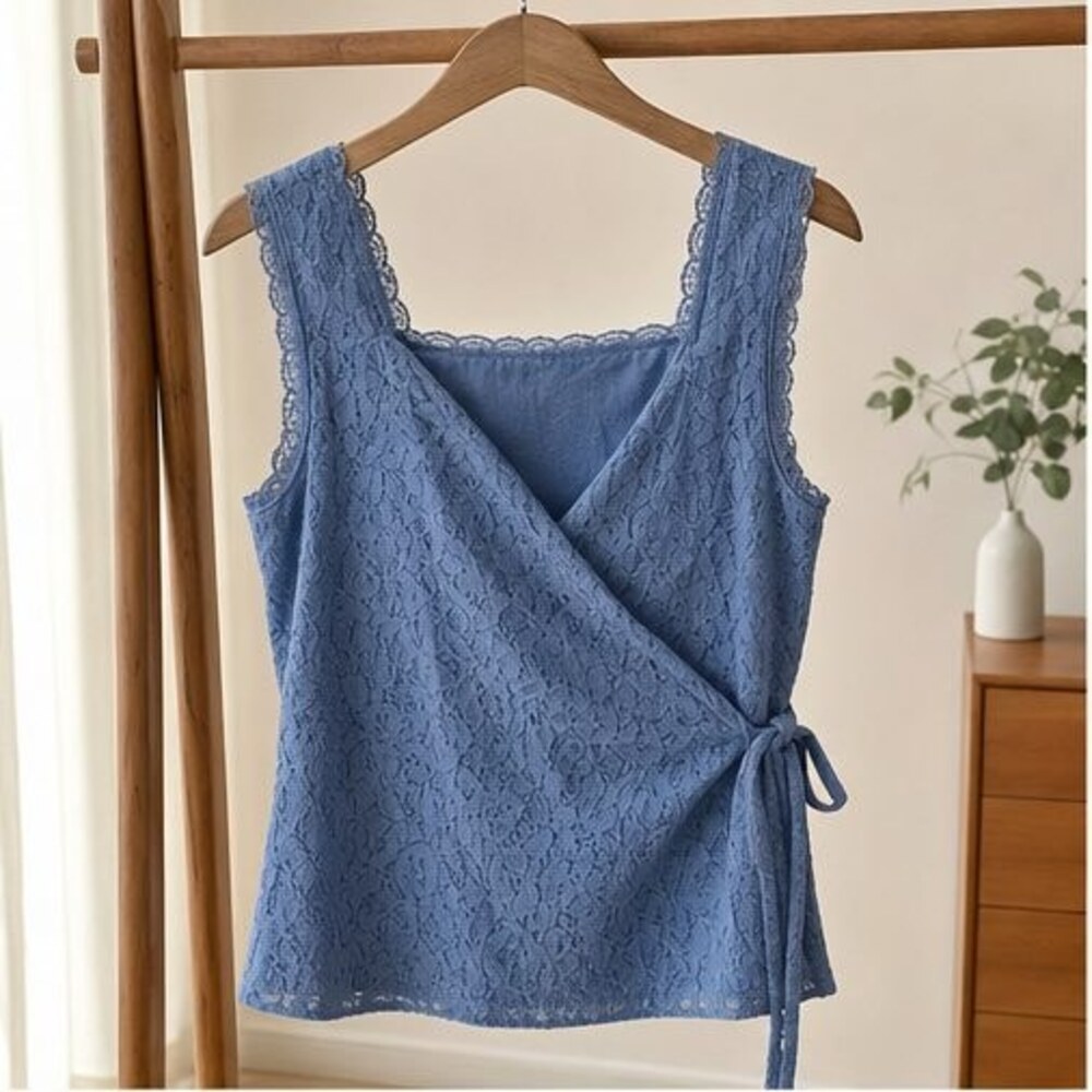 Blue Smocked Top
